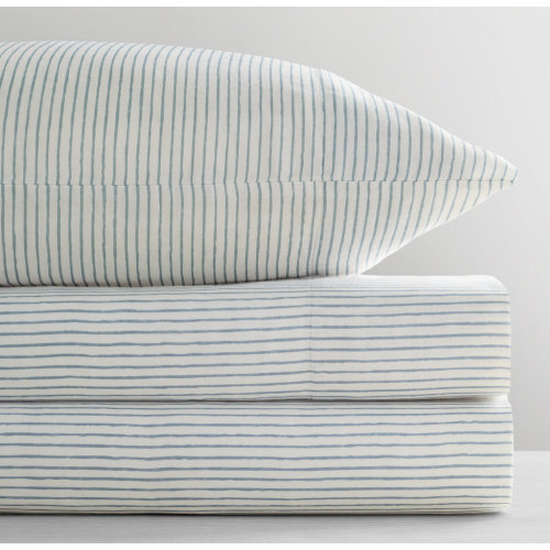 Painted Stripe Ultra-Fine Organic Crib Fitted Sheet | RH Baby & Child