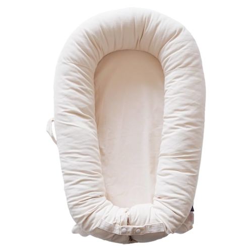 Deluxe Infant Lounger, Baby Nest Cover for Baby Girls & Boys, Newborn Essentials for Baby 0-12 Months, 100% Cotton, Portable Travel Bed (CreamyWhite)