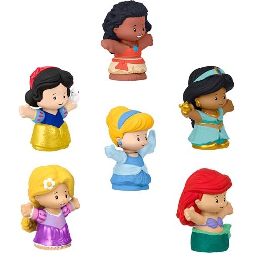 Fisher-Price Little People Toddler Toys Disney Princess Figure Pack, 6 Characters for Preschool Pretend Play Kids Ages 18 Months+