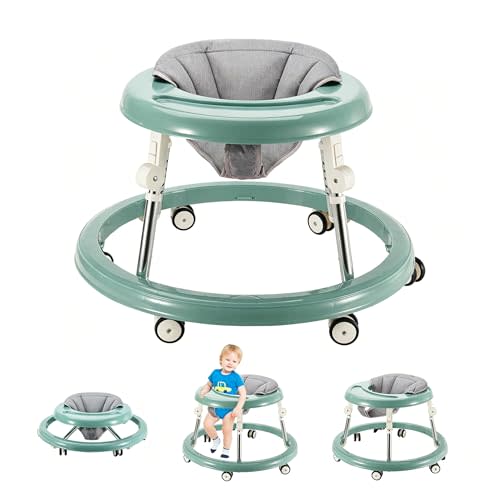 Folding Baby Walker,Height Adjustable Baby Walker for Babys 6-18 Months (Green)