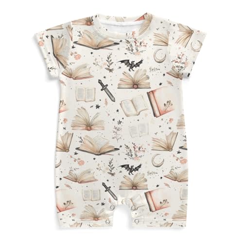 Cute Dragon Castle Knight Horse Baby Romper Fairytale Dragons Trees Leaves Cloud Summer Outfit