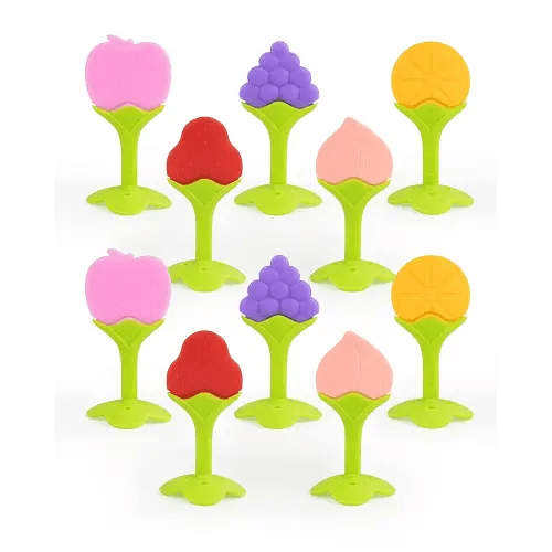 Teething Toys for Babies, 10 Pack Silicone Baby Teethers, Frozen Baby Teething Toys, Fruit Shape, BPA-Free, Natural Organic Soft & Textured