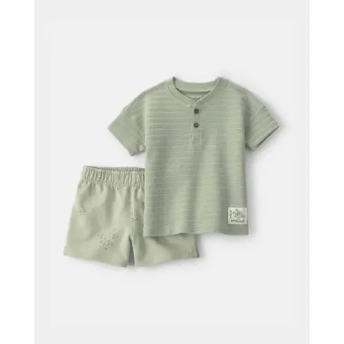Baby Boy 2-Piece Frog Top & Short Set - Green | Carter's