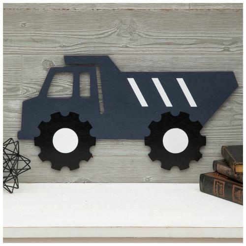 Blue Dump Truck Wood Wall Decor