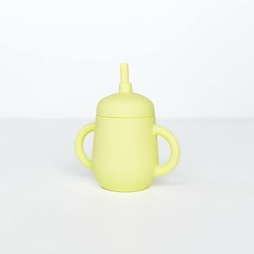 TushBaby Training Straw Cup for Kids- Ergonomic Handles, BPA & PVC Free, Dishwasher Friendly, Lightweight and Sturdy, (Yellow)