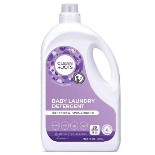 Clean Roots Baby Laundry Detergent, EcoGarantie Certified 100% Organic & Natural, Scent-Free & Hypoallergenic, Dermatologically Tested & Approved - 55 Loads, 92.9 fl. oz (2.75 L)
