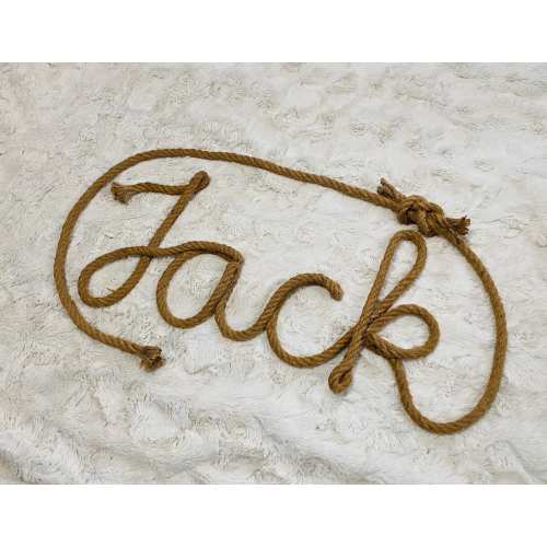 Personalized Rope Name Sign With Wrap Around Lasso: Rustic Western Nursery Wall Art