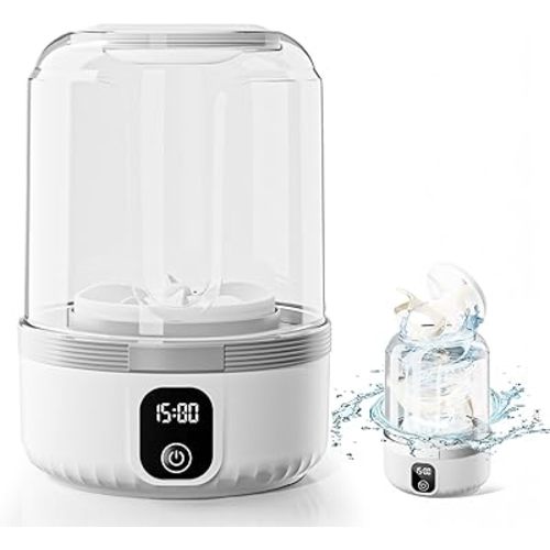 Portable Mini Washing Machine, Underwear Washing Machine Small Clothes Washer Makeup Brush Cleaner (Wh1te)