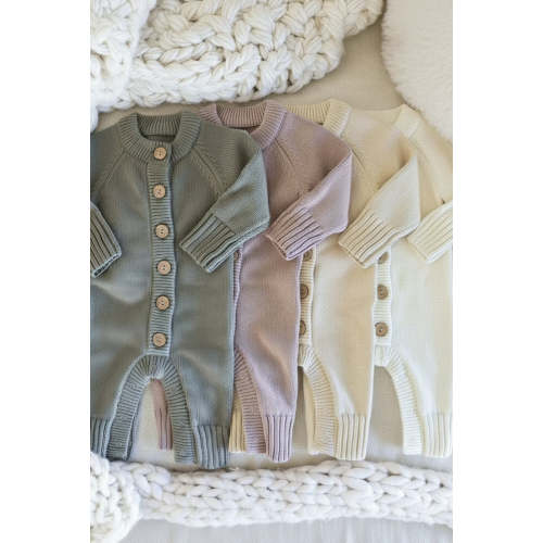 Knit Sweater Button Romper | Caden Lane