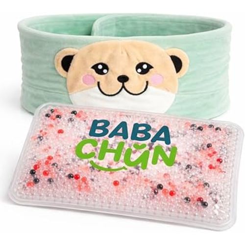 Belly Belt for Tummy Ache, Colic and Gas Relief – Hot and Cold Therapy – Heat Warning Safety Beads– for 2-Months-Old Infant to 4-Years-Old Toddler