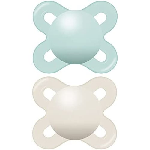 MAM Original Start Matte Newborn Baby Pacifier, Best Pacifier for Breastfed Babies, Sterilizer Case, Unisex, 0-3 Months (Pack of 2)