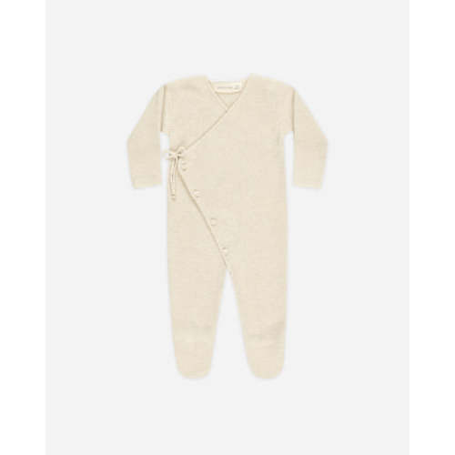 Wrap Knit Footie || Heathered Natural