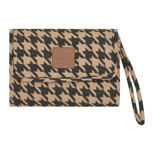 Black Houndstooth Linen Change Mat