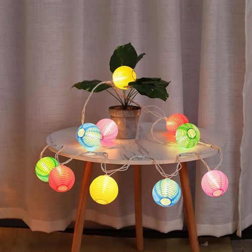 Lantern String Lights 9.83FT 3Inch UL Listed Lantern Lights for Bedroom, Colorful Mini Lanterns Outdoor Hanging for Patio,Home/Garden Decor