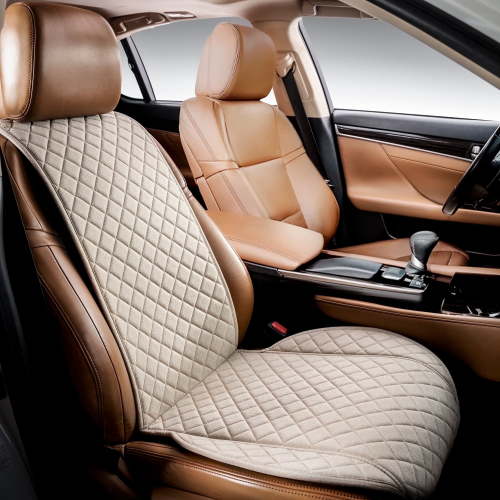 IVICY Faux Linen Front Car Seat Cover – Durable, Non-Slip Seat Protector for Cars – 1 Unit, Beige
