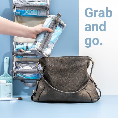 Hanging Roll-Up Bag/Toiletry Kit/Travel Organizer With Removable Storage Bags - Organize Baby Essentials, First Aid, Medicine, Personal Care, Bathroom