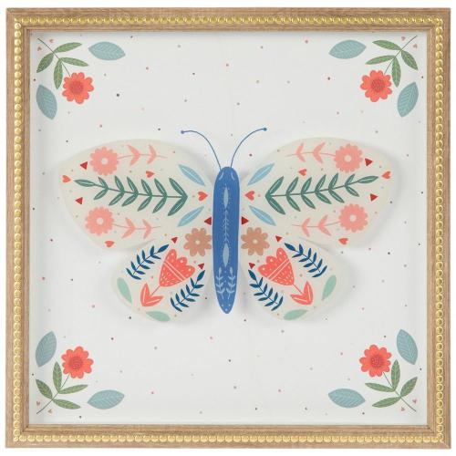 Patterned Butterfly Framed Wall Decor