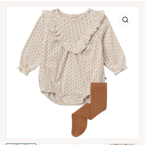2-Piece Baby Girls Brown Fleur Bubble Romper Bubble Romper and Tights – Gerber Childrenswear