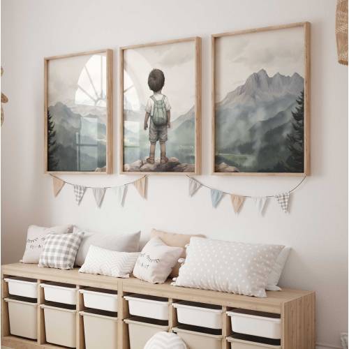 Adventure Nursery Decor, Nursery Nature Decor, Mountain Nursery, Toddler Room Decor Boy, Sage Green Nursery, Printable Boys Room Wall Art
