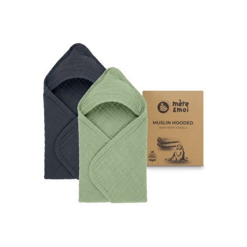 Muslin Hooded Baby Bath Towel, One Size