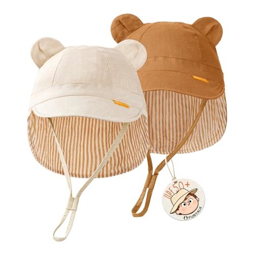 FURTALK Baby Sun Hat UPF 50+ Toddler Hat with Neck Flap, Breathable Adjustable Fit for Boys & Girls