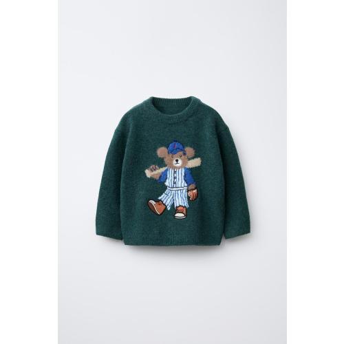 BEAR KNIT SWEATER - Green marl | ZARA United States