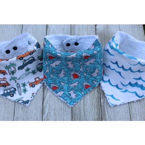 Summer Baby Boy Bibs | Shark Bib | Shark Baby Bib | Drool Bibs | Baby Boy Bandana Bibs | Baby Boy | California Baby Gift | Cali Lovin | Baby