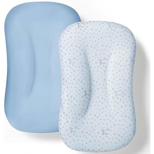 Baby Lounger Cover 2 Pack - Silky Soft and Breathable Infant Lounger Cover, Newborn Lounger Slipcover for Baby Boys Girls, Fits Cpzzkq & Most Loungers, Cover Only, ZumaBlue