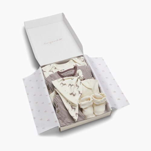 Tiny Kind Deluxe 7 Piece Gift Set - Antique White Zebra, 0-3M
