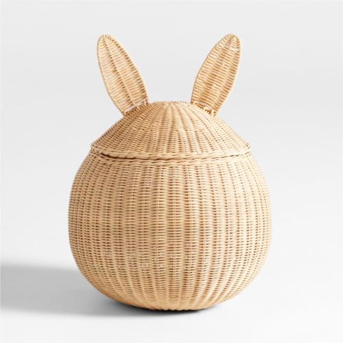 Large Wicker Bunny Floor Storage Basket