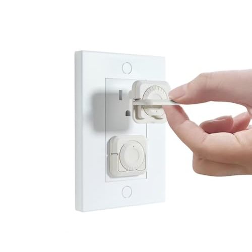 32 Pack Baby Proof Outlet Covers, Electric Socket Protector Outlet Covers with Hidden Pull Handle for Child, Baby Safety Plug Covers with Dual Safety Lock