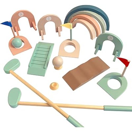 House of Marbles Wooden Indoor Miniature Golf Set, Mini Golf Experience, Family and Kids Fun Activity, Ideal for Home Play