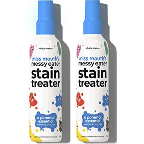 Miss Mouth's HATE STAINS CO Stain Remover for Clothes - 4oz 2 Pack of Newborn & Baby Essentials Messy Eater Stain Treater Spray - No Dry Cleaning Food, Grease, Coffee Off Laundry, Underwear, Fabric