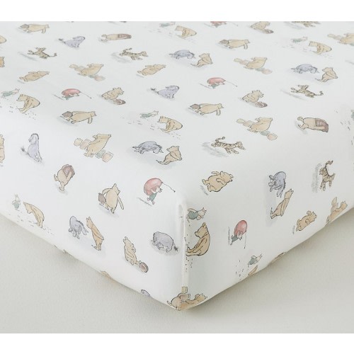 Winnie the Pooh Allover Icon Organic Cotton Crib Fitted Sheet