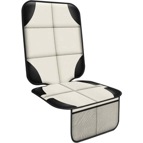 Car Seat Protector 1 Pack Car Seat Cushion Mat Thickest Padding,Waterproof 600D Fabric Car Seat Covers for Non-Slip Backing Mesh Pockets for Baby and Pet (Black, 1 Pc)