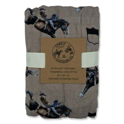 Rodeo Broncs Bamboo Muslin Crib Sheet – Cowkid Clothing Company