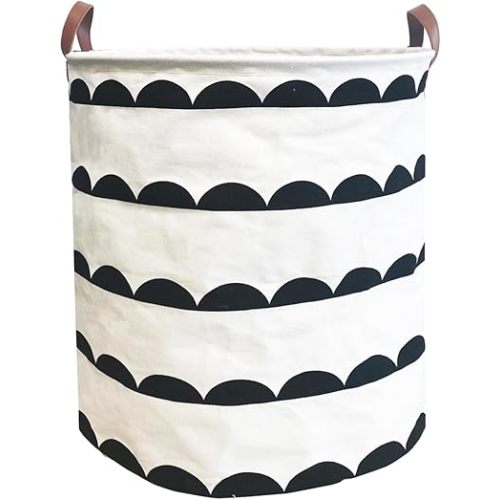 Waterproof Laundry Hamper Collapsible Laundry Basket Leather Handle Laundry Bag Large Clothes Storage Toy Organization for Bathroom Bedroom Laundryroom College Dorms (Hege-003)