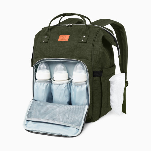 KeaBabies Original Diaper Backpack - Dark Olive