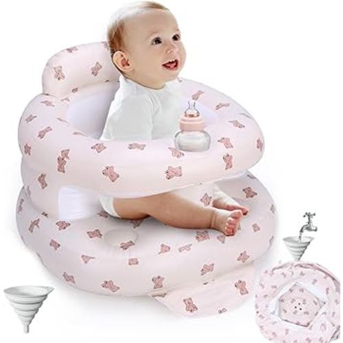Inflatable Baby Seat for Babies 3 Months & Up, Inflatable Baby Support Seat for Sitting Up, Toddler Baby Chair with Built in Air Pump, Upgrade Water Injection Function (Color#02)