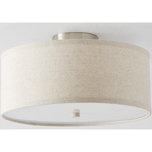 Linen drum- Flushmount Lighting