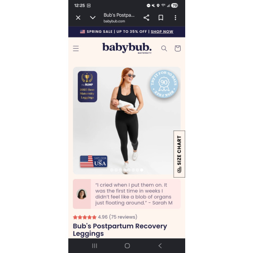 Bub's Postpartum Recovery Leggings – babybub 7/8 - small