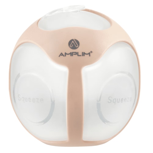 Amplim Wearable Manual Breast Pump, Discrete Hands-Free Silicone Milk Collector for Breastfeeding, Strong Letdown Suction, Leakproof 4oz Milk Saver, Comfortable Nursing Shells, HSA/FSA Eligible, Pink