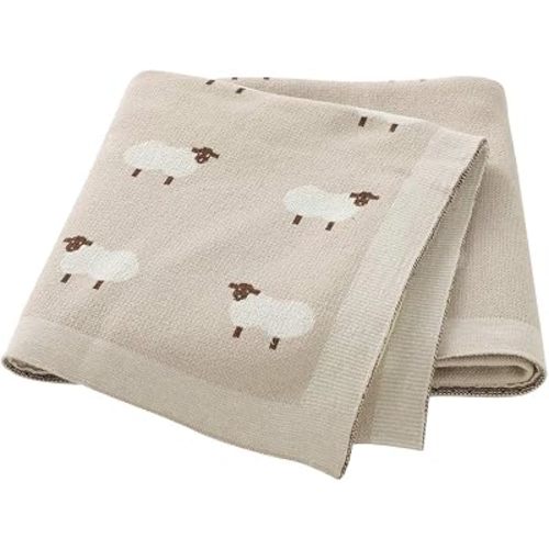 Baby Blanket Knit Receiving Boys Girls Cute Sheep Blanket