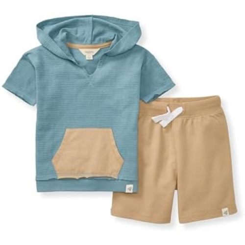 Burt's Bees Baby baby-boys Short Sleeve Shirt and Pant Set, Top & Bottom Outfit, 100% Organic Cotton