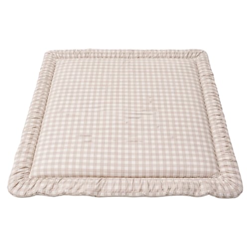 Beige Gingham Padded Baby Play Mat Default Title