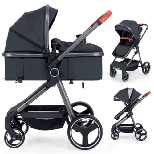 INFANS, Baby Stroller, 2 in 1 High Landscape Convertible, Black - Walmart.com