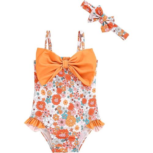 Mioglrie Toddler Baby Girl Swimsuit Infant Bathing Suits Summer Beach Swim Suit Newborn One Piece Swimwear for Girls