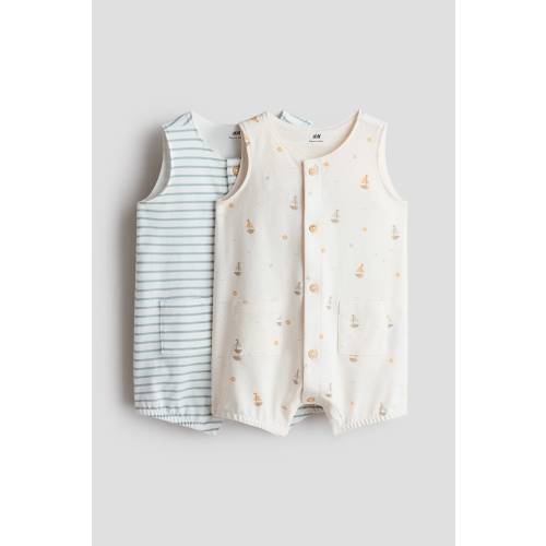 2-PACK COTTON ROMPER SUITS