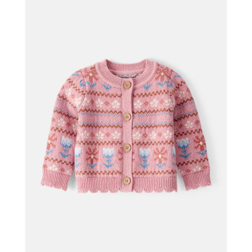 Baby Girl Fair Isle Long-Sleeve Sweater - Pink - OshKosh | Carter's