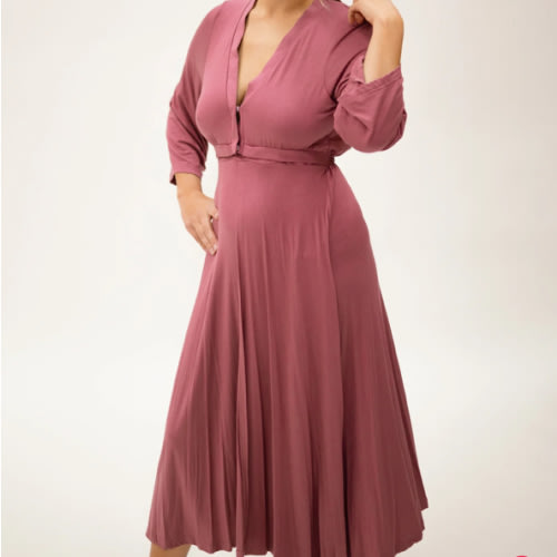 Lila Labor & Postpartum Gown in Dusty Rose